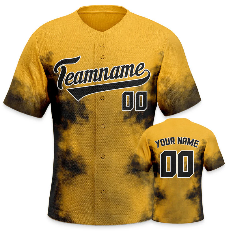 Custom Gold Black-White Creative  Cool Concept Authentic Baseball Jersey
