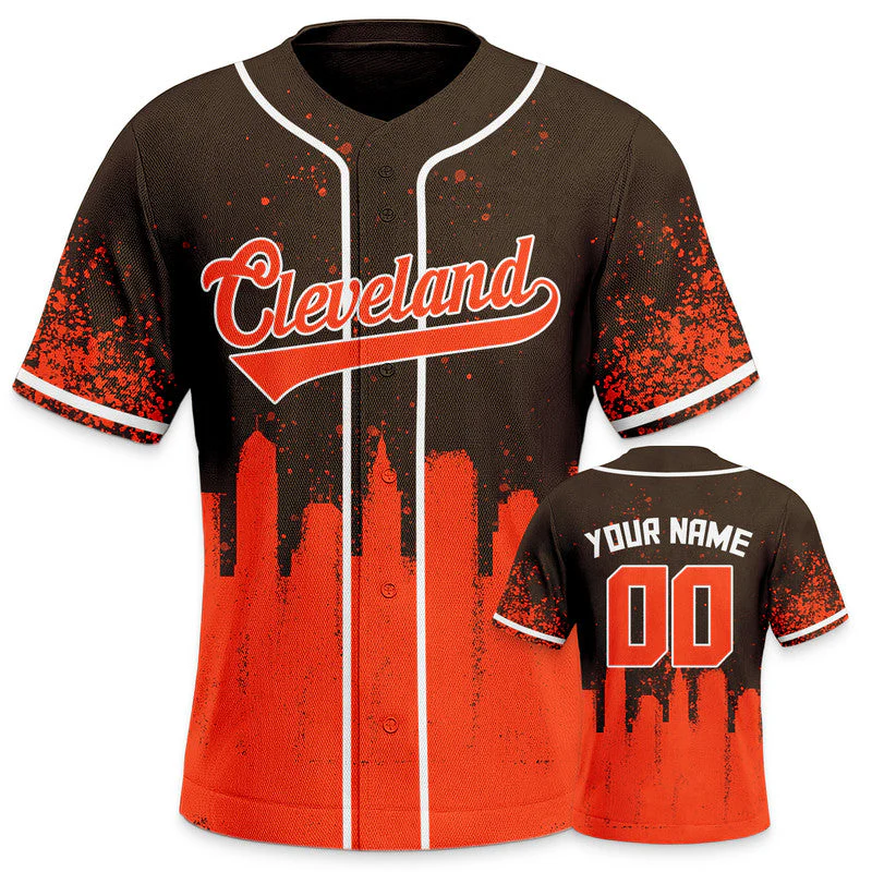 Custom 3D Graffiti Brown Orange-White Authentic Baseball Silhouette Jersey