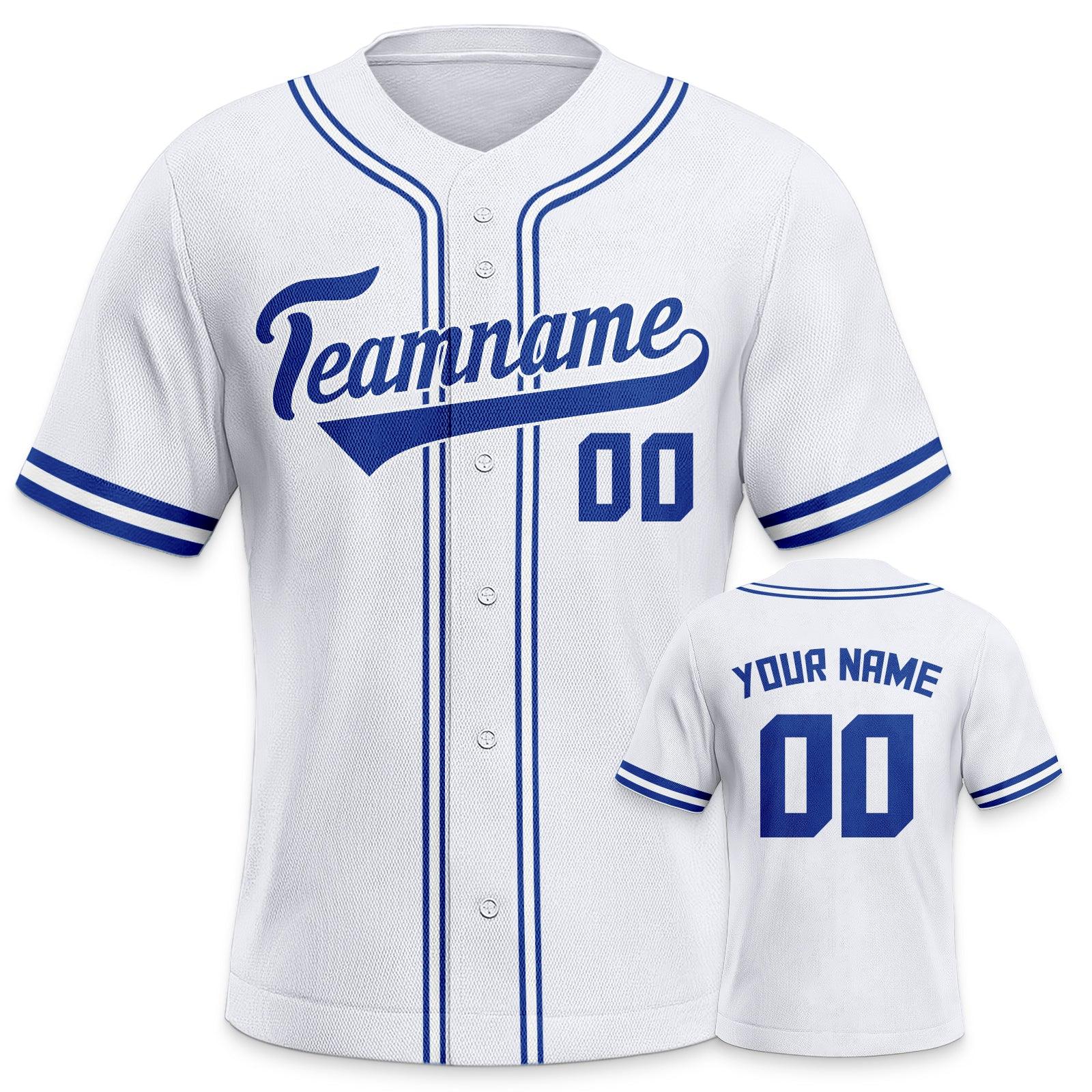 Custom White Blue-White Authentic Classic Baseball Jersey