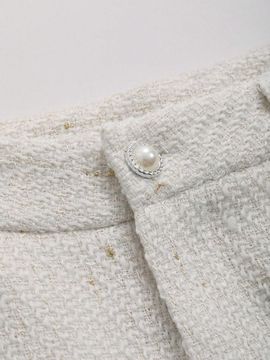 Women's High Waisted Dressy Trouser Shorts Wide Leg Zip Up Bermuda Tweed Shorts