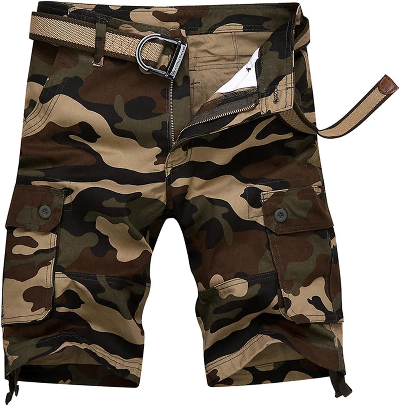 Shorts for Men Drawstring Classic Cargo Stretch Short with Pockets Mens Shorts Elastic Waist with Pockets