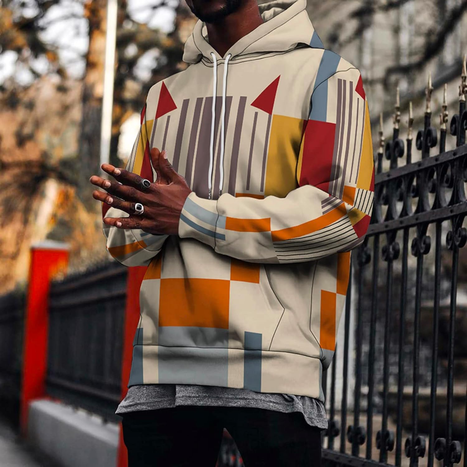 Thick Fleece Graphic Printed Hooded Shirt Sweat Men Luxury Hoodie Mens Sweat Shirt